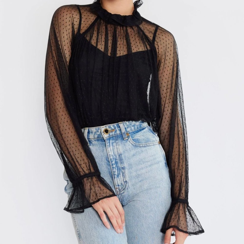 Mille - Chantal Top in Black Tulle